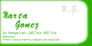 marta goncz business card